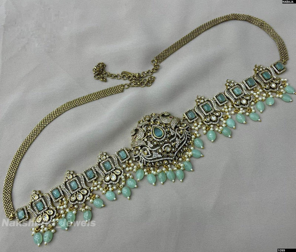 Victorian Polish AD Stone Bridal Hip Chain