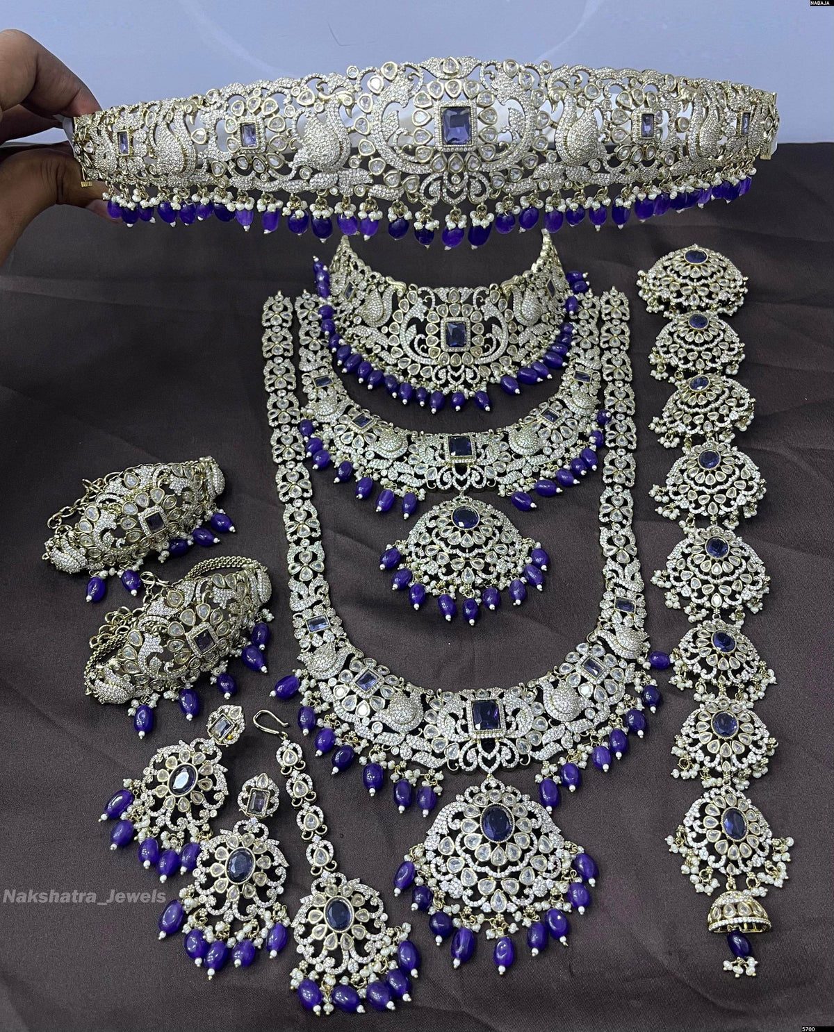 Victorian Polish AD Stones Bridal Set