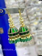 Jadau Kundan Stones Bridal Earrings - Nakshatra Jewels