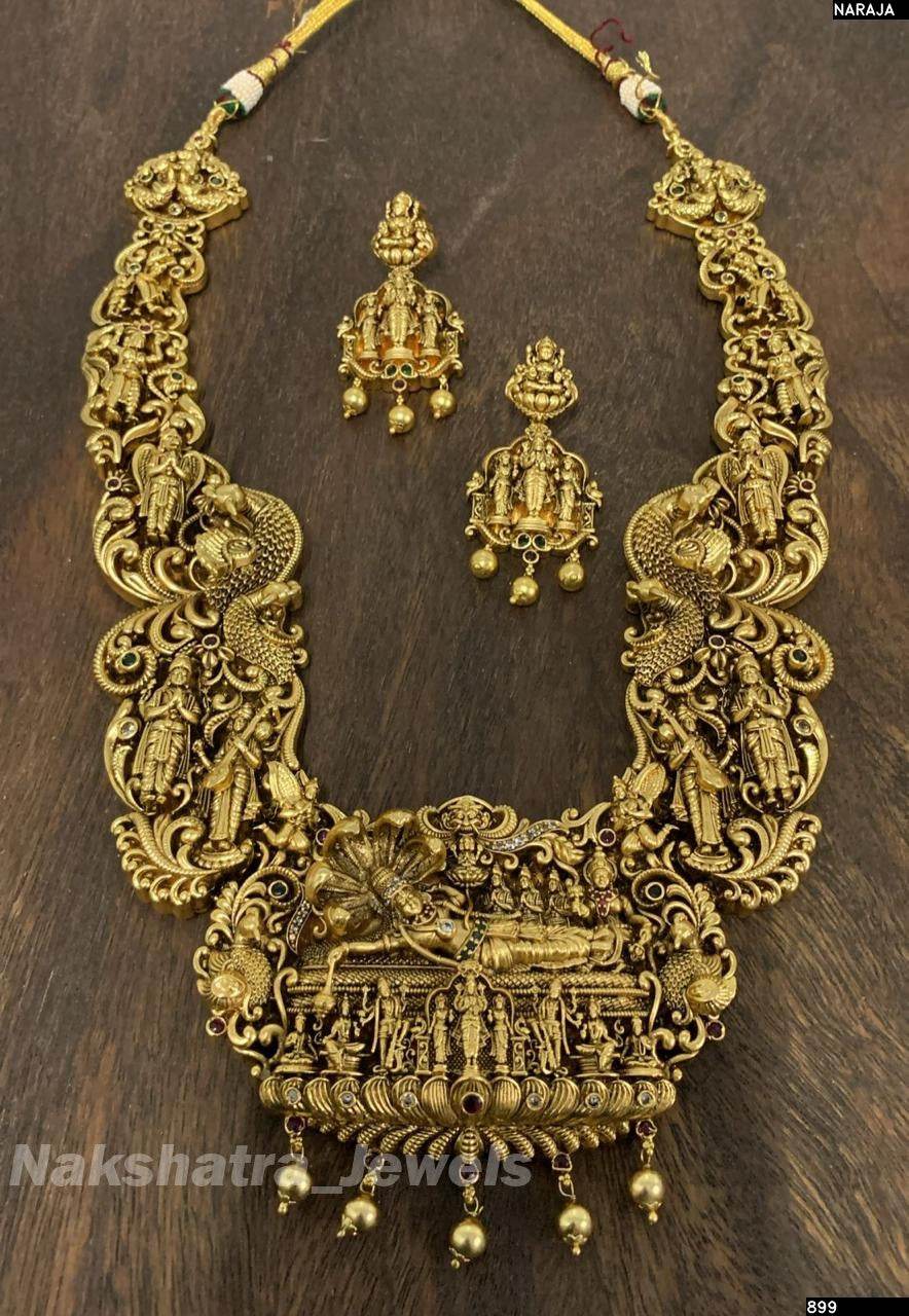 Nakshi Work with 3D embosed Bridal Haram - Nakshatra Jewels