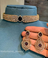 Victorian Polish AD Stones Choker - Nakshatra Jewels
