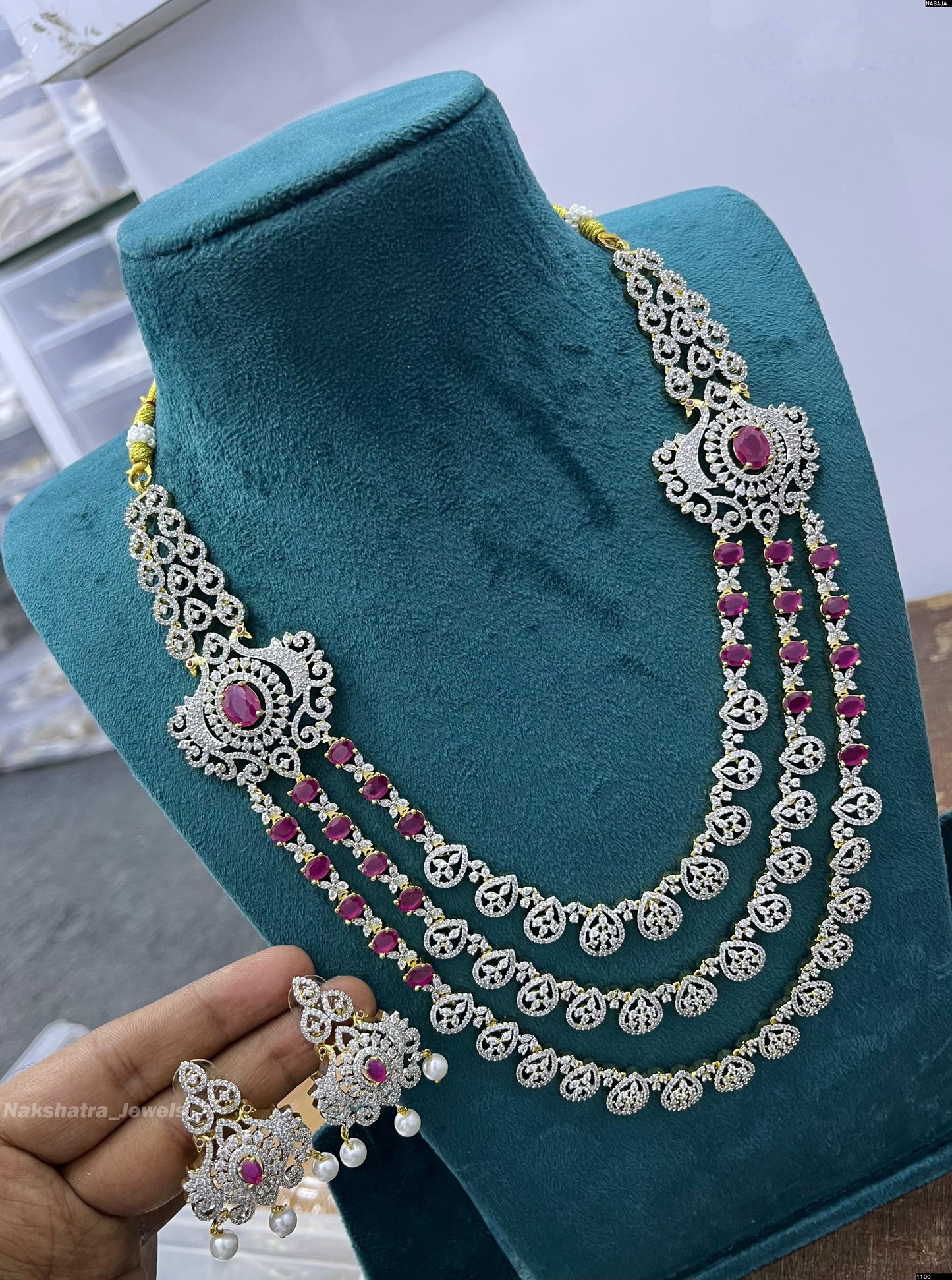 American Diamond Stones Bridal Layer Haram