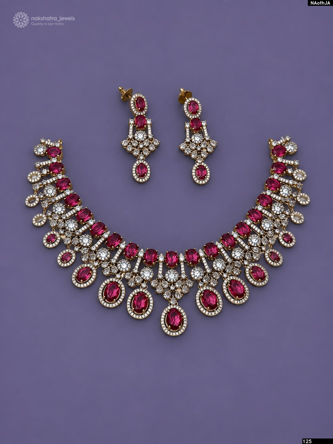 Victorian Polish AD Stones Necklace