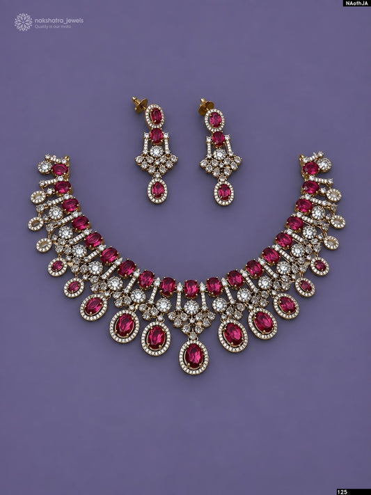 Victorian Polish AD Stones Necklace