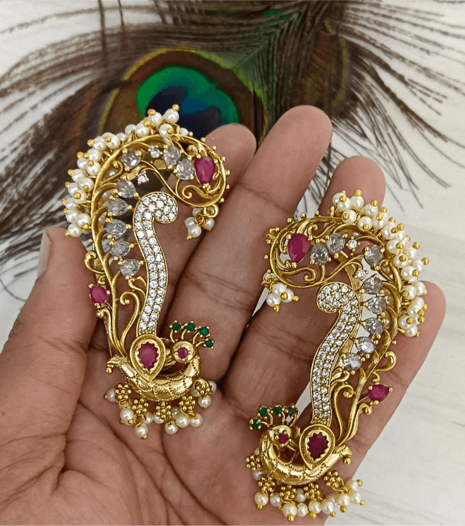 Premium Matt with Kempu Stones Ear cuffs