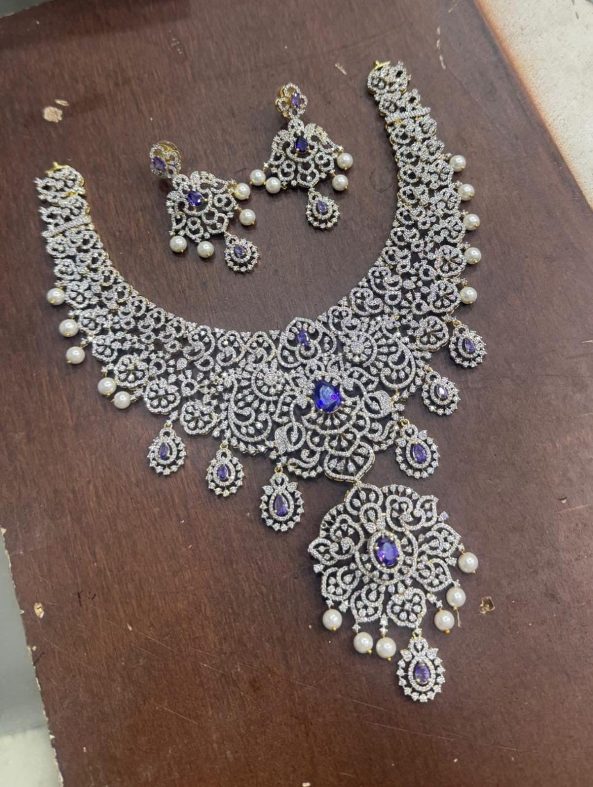 American Diamond Stones Bridal Necklace