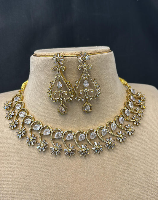 Victorian Polish AD Stones Necklace