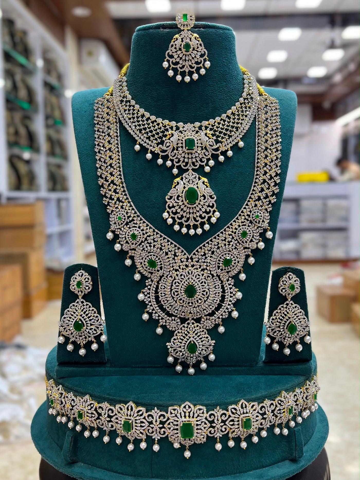 American Diamond Stones Bridal Combo Set