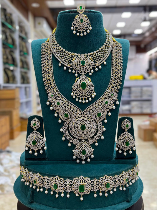 American Diamond Stones Bridal Combo Set