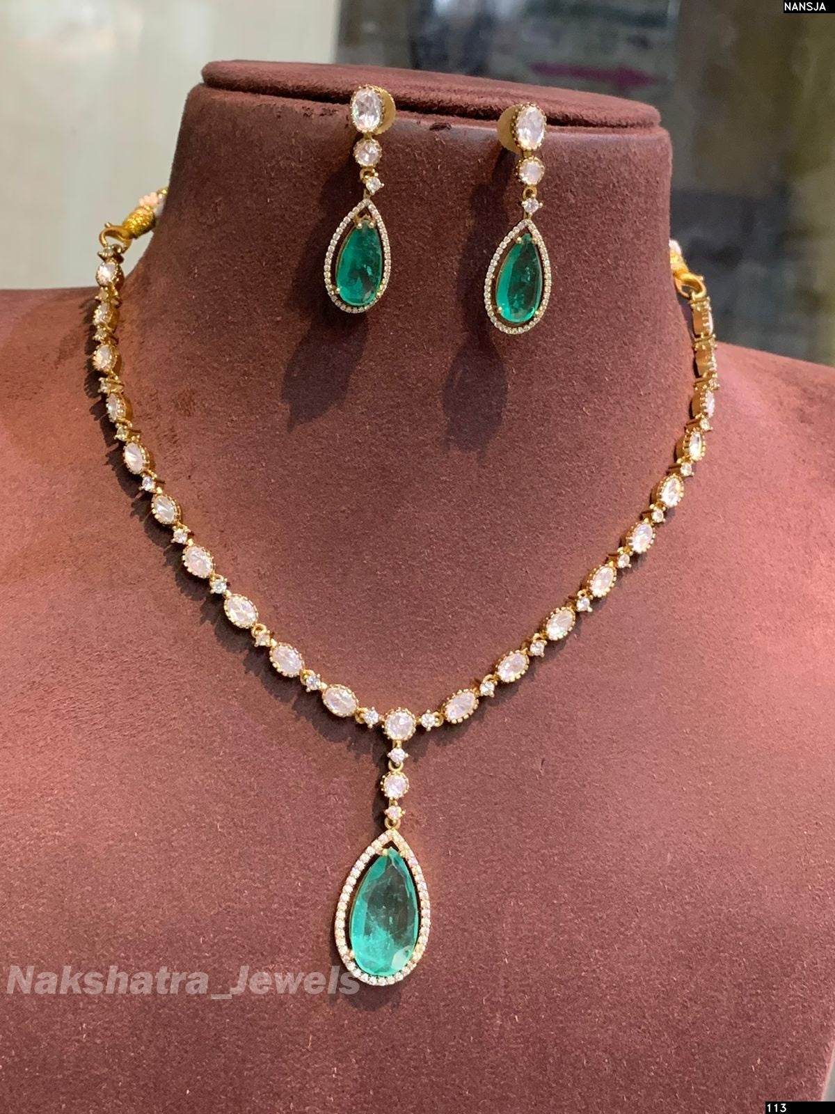 AD & Moissanite Stones Necklace