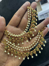 Premium Matt with Kempu Stones Ear Chains