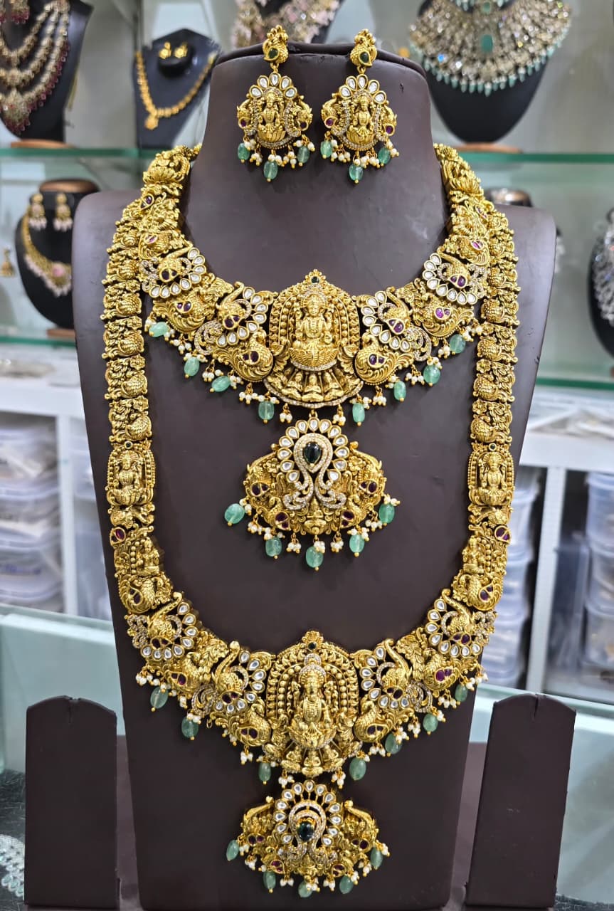 Nakshi Work with AD Stones Bridal Combo Set