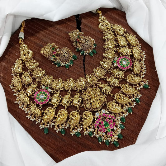 Nagasi Work with Jaadu Kundan Stones Bridal Neck Set