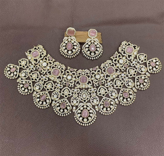 Moissanite & AD Stones Bridal Choker - Nakshatra Jewels