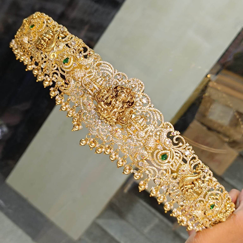 Victorian Polish AD Stones Bridal Hip Belt - Nakshatra Jewels