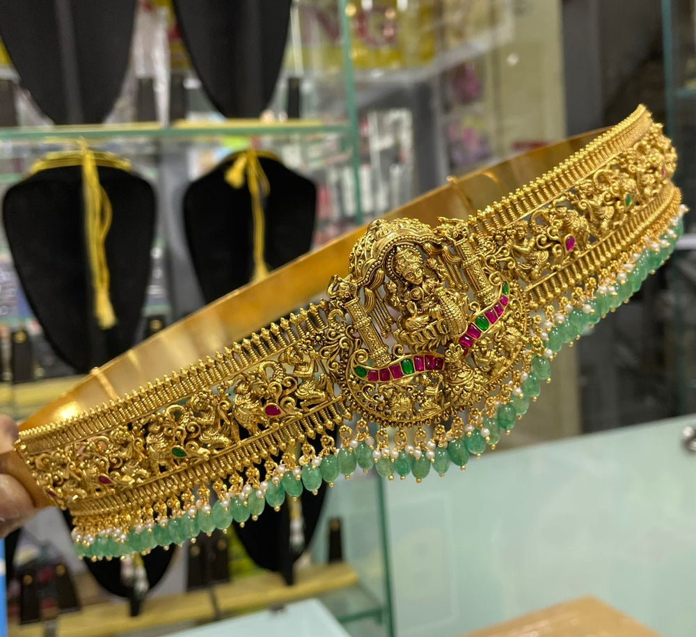 Nakshi Work with Kundan Stones Bridal Hip Belt