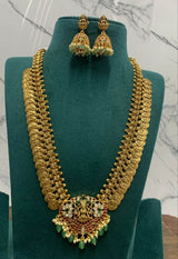 Nakshi Work Kasu Haram with Kundan Stones Pendent - Nakshatra Jewels