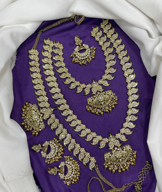 Jaadu Kundan Stones Bridal Combo Set