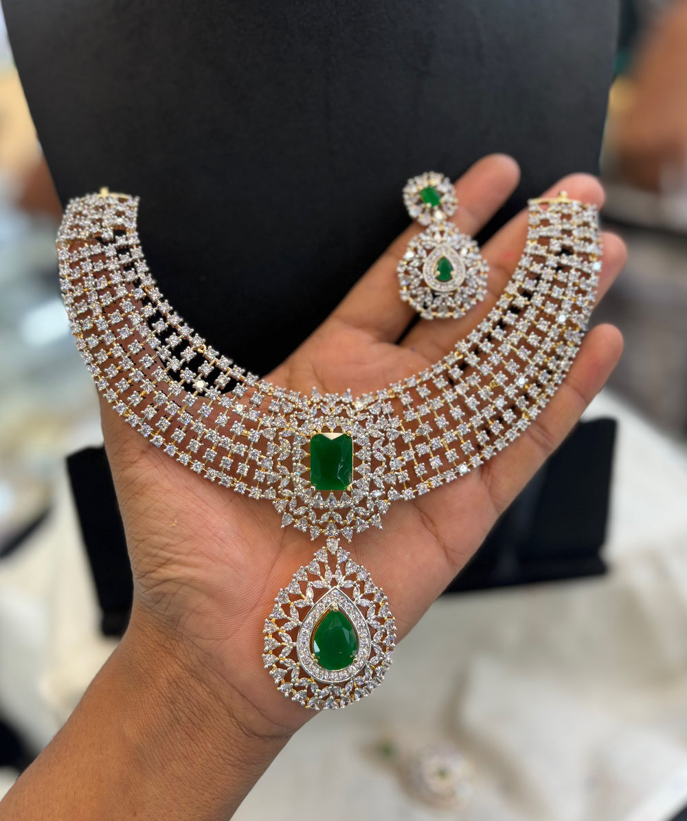American Diamond Stones Bridal Necklace