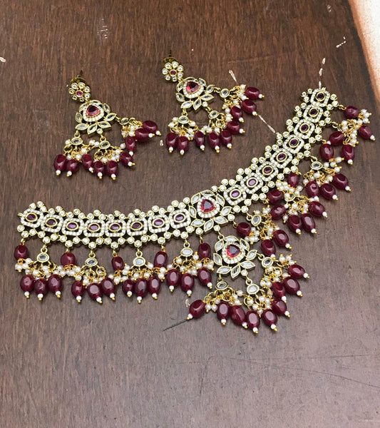 Victorian Polish AD Stones Choker - Nakshatra Jewels
