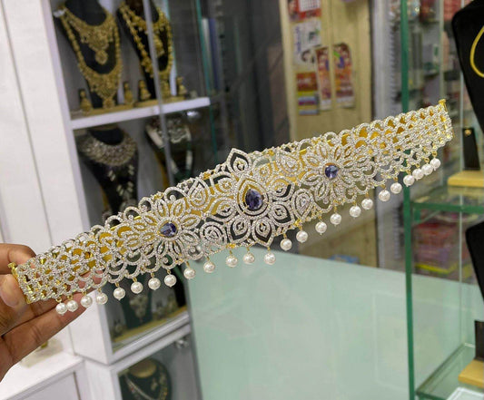 American Diamond Stones Bridal Hip Belt - Nakshatra Jewels