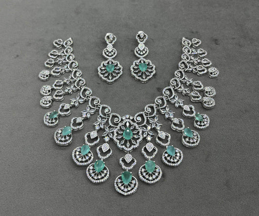 Moissanite & AD Stones Bridal Choker - Nakshatra Jewels