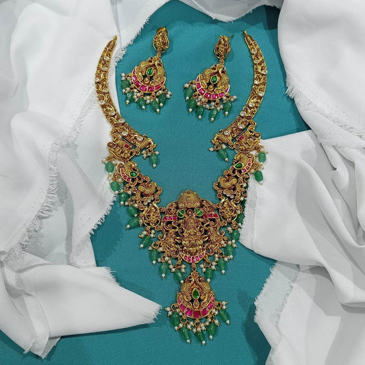 Nagasi work with jadua Kundan Stones Haram - Nakshatra Jewels
