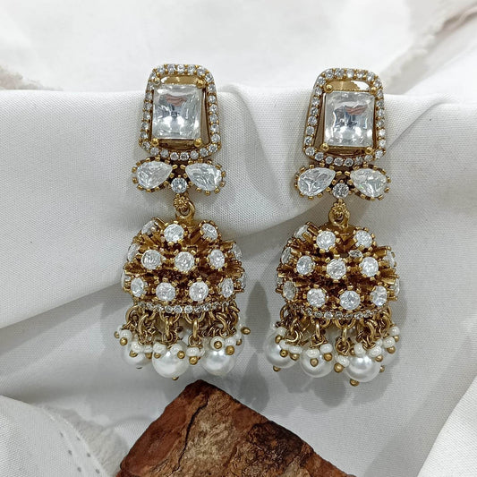 Mossianite Stones Bridal Earrings - Nakshatra Jewels