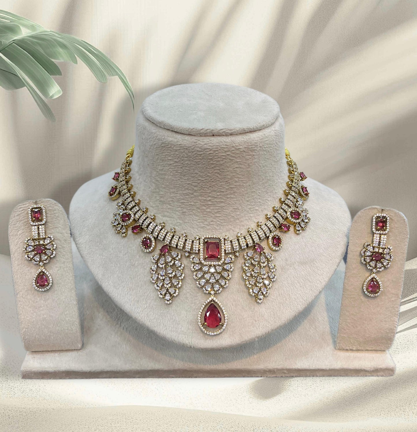 Victorian Polish AD Stones Necklace