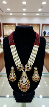 Victorian Polish with Mossianite Stones Pendant Beads Mala
