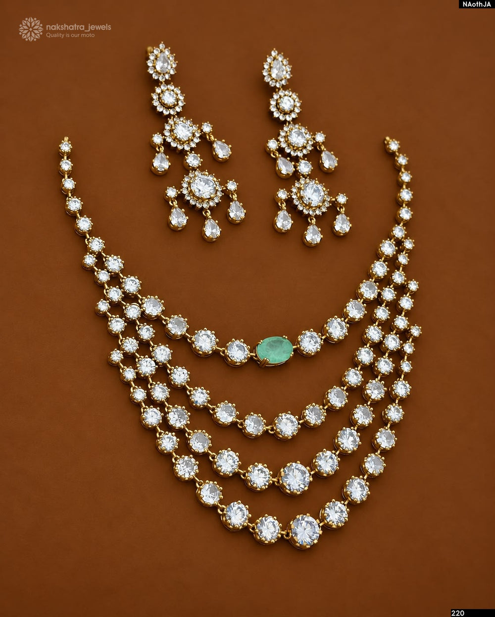 Mossianite Stones Bridal Layer Necklace