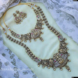 Nakshi work with Victorian Polish AD Stones Bridal Combo Set - Nakshatra Jewels