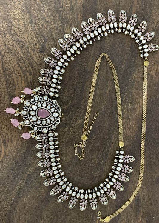 Moissanite Stones Bridal Hip Chain - Nakshatra Jewels