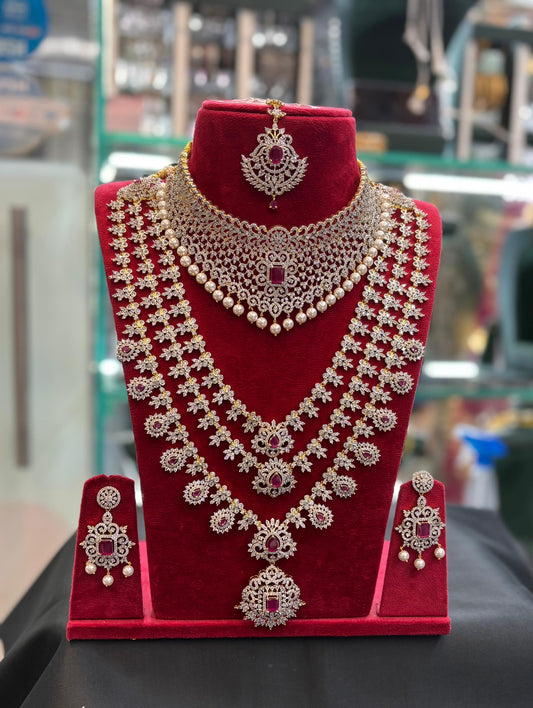 American Diamond Stones Bridal Combo