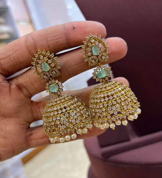 Victorian Polish AD Stone Earrings