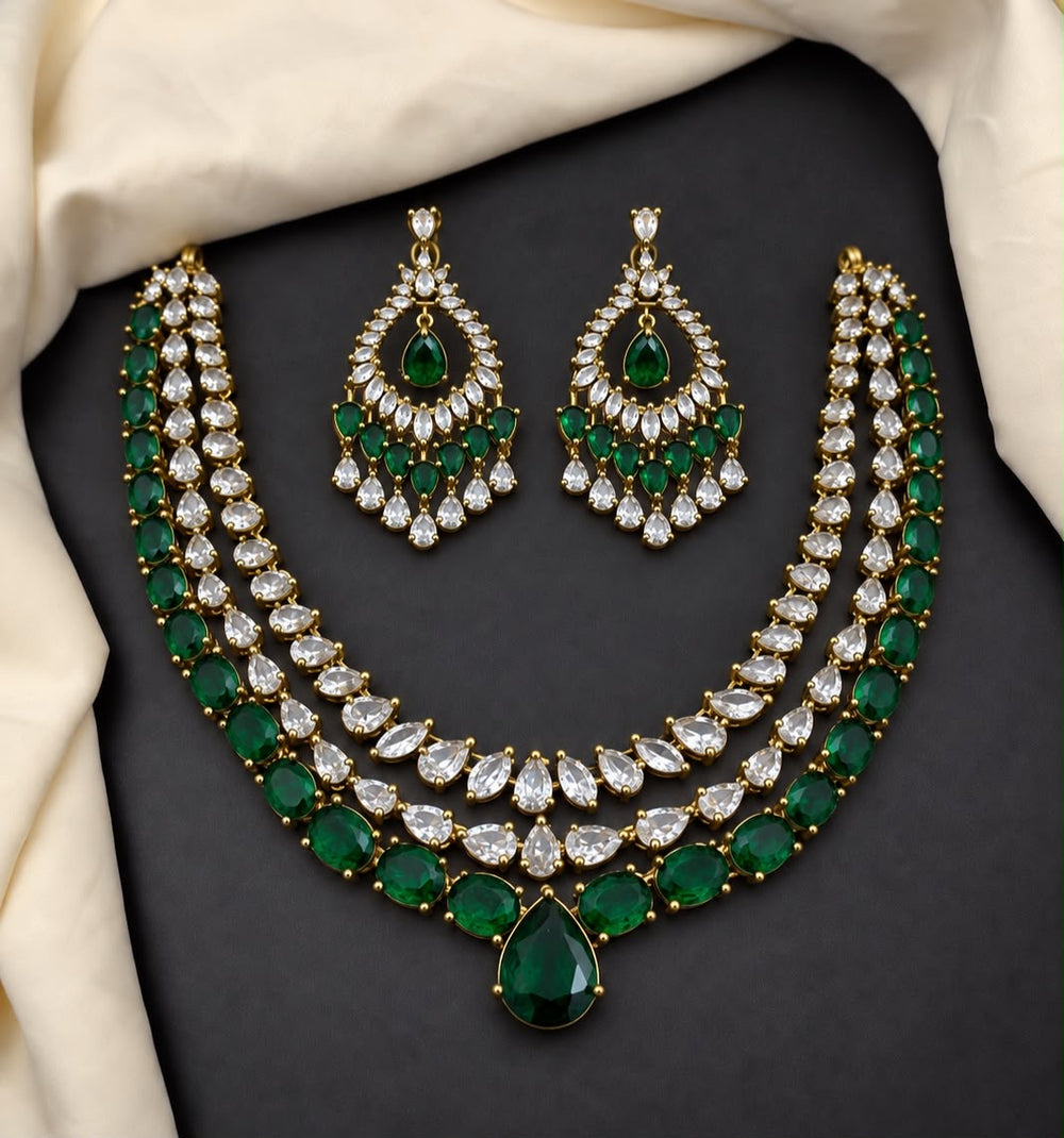 Victorian Polish AD Stones Necklace