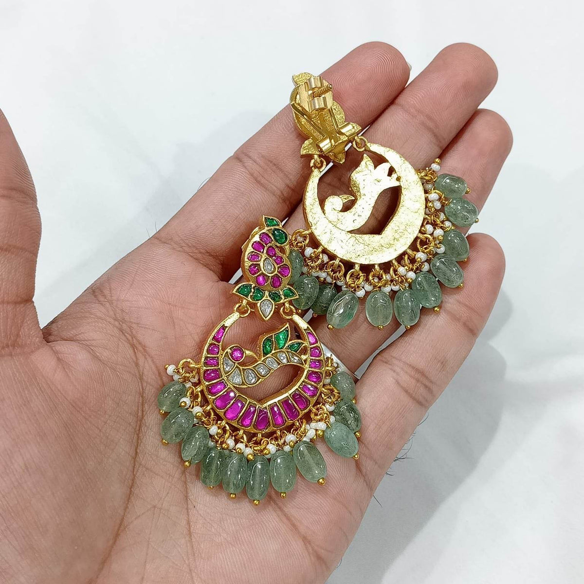 Jaadu Kundan Stones Bridal Earrings