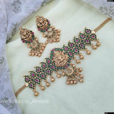 Nagasi work with Kempu Stones Bridal Choker - Nakshatra Jewels