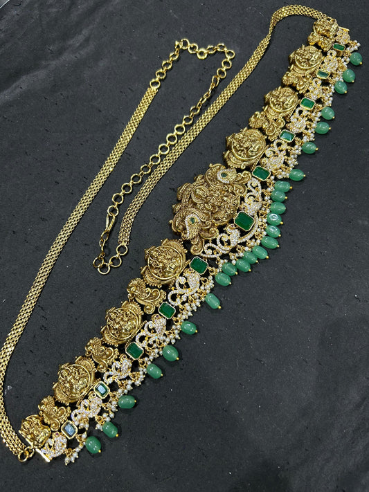 Nakshi Work with AD Stones Bridal Hip Chain