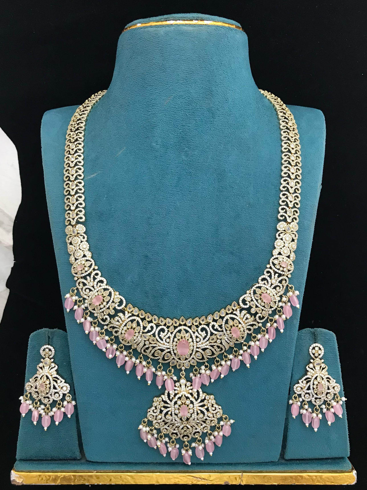 Victorian Polish with AD Stones Bridal Haram