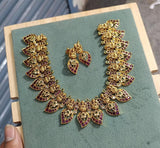 Nakshi Work with Kempu Stones Bridal Necklace