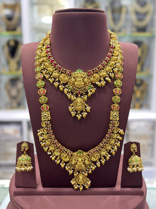 Nakshi Work with Kundan Stones Bridal Combo Set