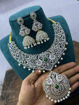 American Diamond Stones Bridal Necklace - Nakshatra Jewels