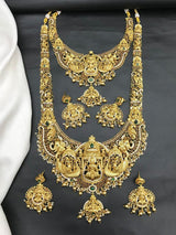 Nakshi work with Kempu Stones Bridal Combo Set