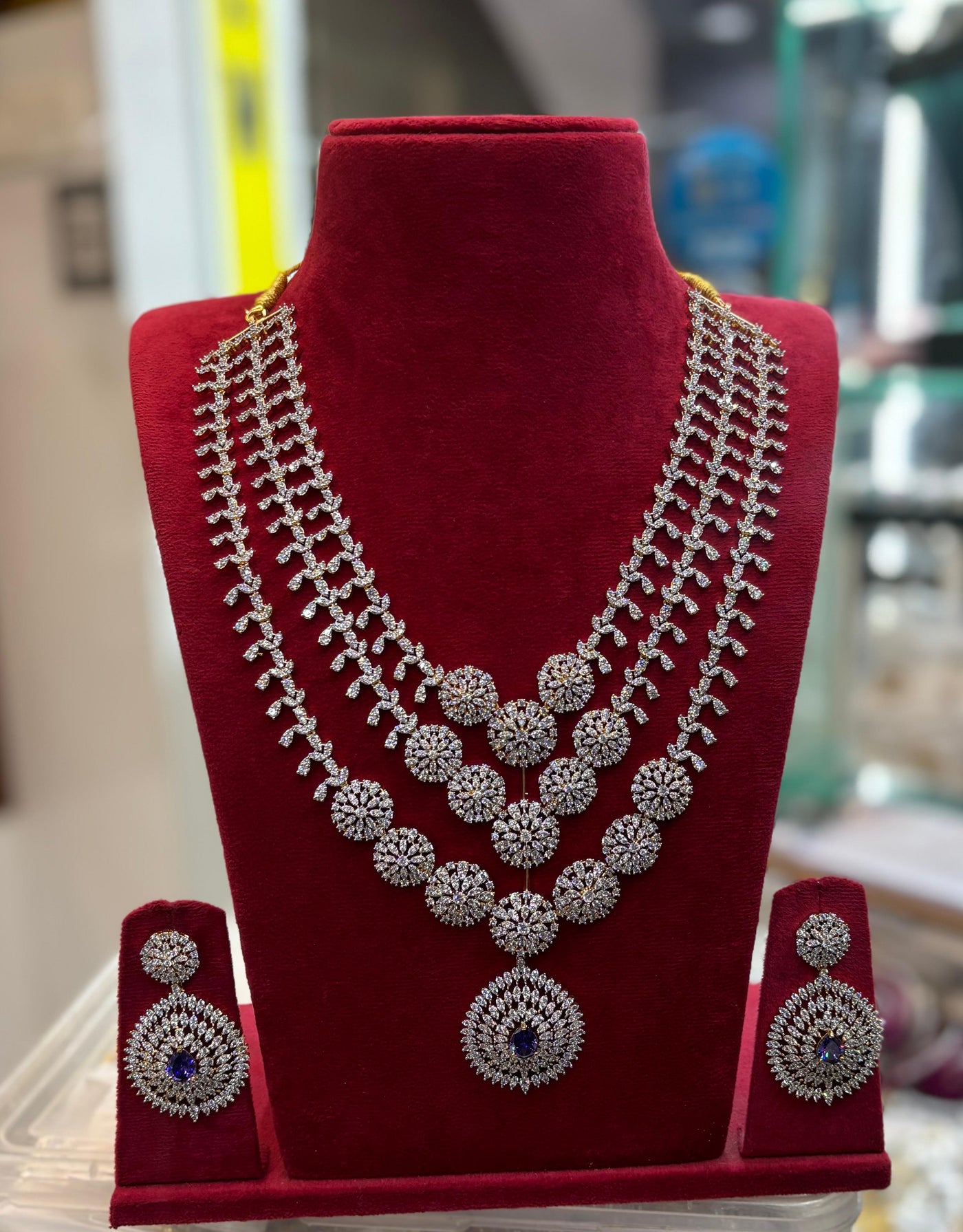 American Diamond Stones Bridal Layer Haram