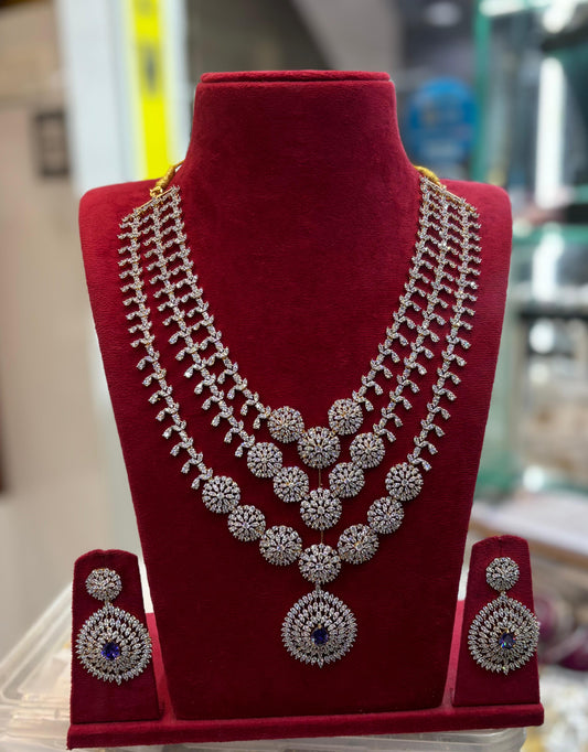 American Diamond Stones Bridal Layer Haram