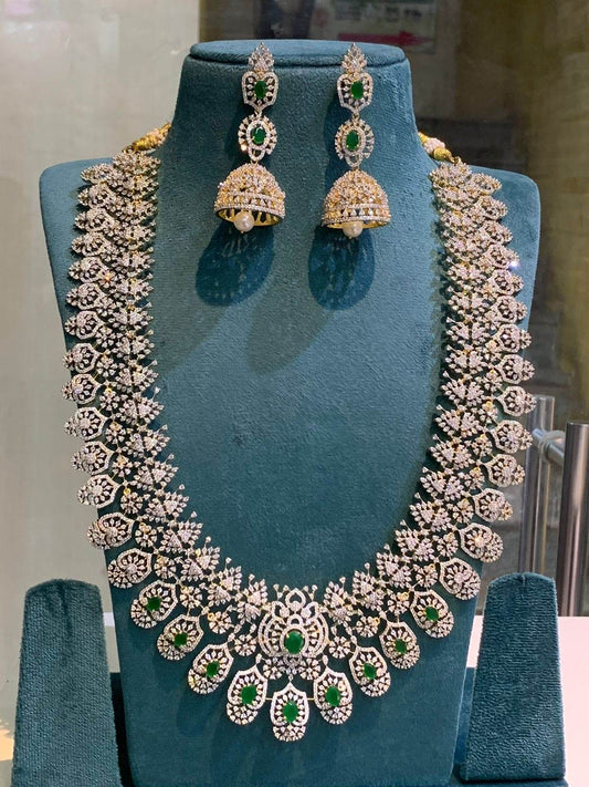 American Diamond Stones Bridal Haram - Nakshatra Jewels