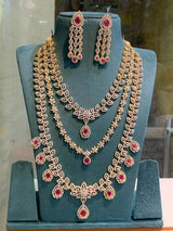 American Diamond Stones Bridal Layer Haram - Nakshatra Jewels