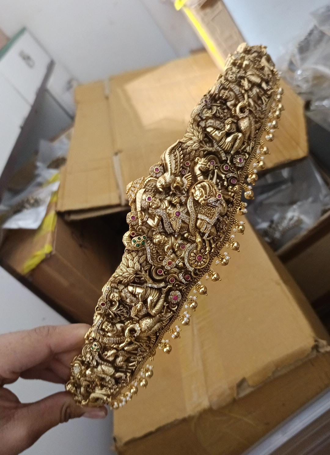 Nakshi Work with AD Stones Bridal Hip Belt