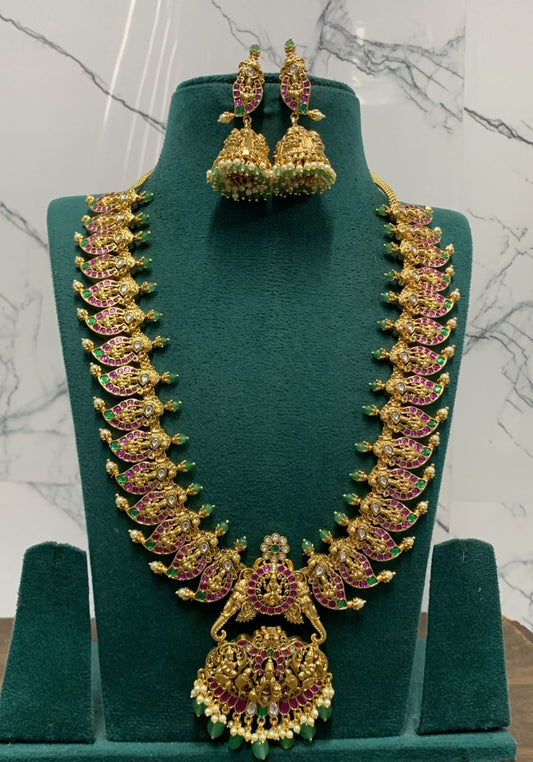 Nakshi work with Kundan Stones Bridal Haram